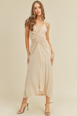 ZURI HALTER NECK LONG DRESS