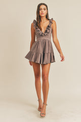 GWENDOLYN RUFFLE DETAIL ROMPER