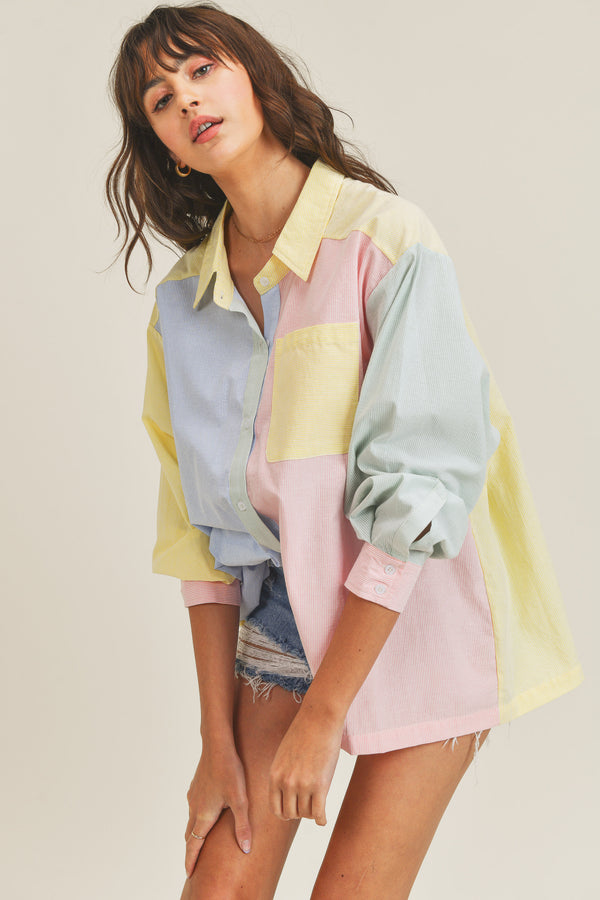 HAZEL COLOR BLOCK SHIRT