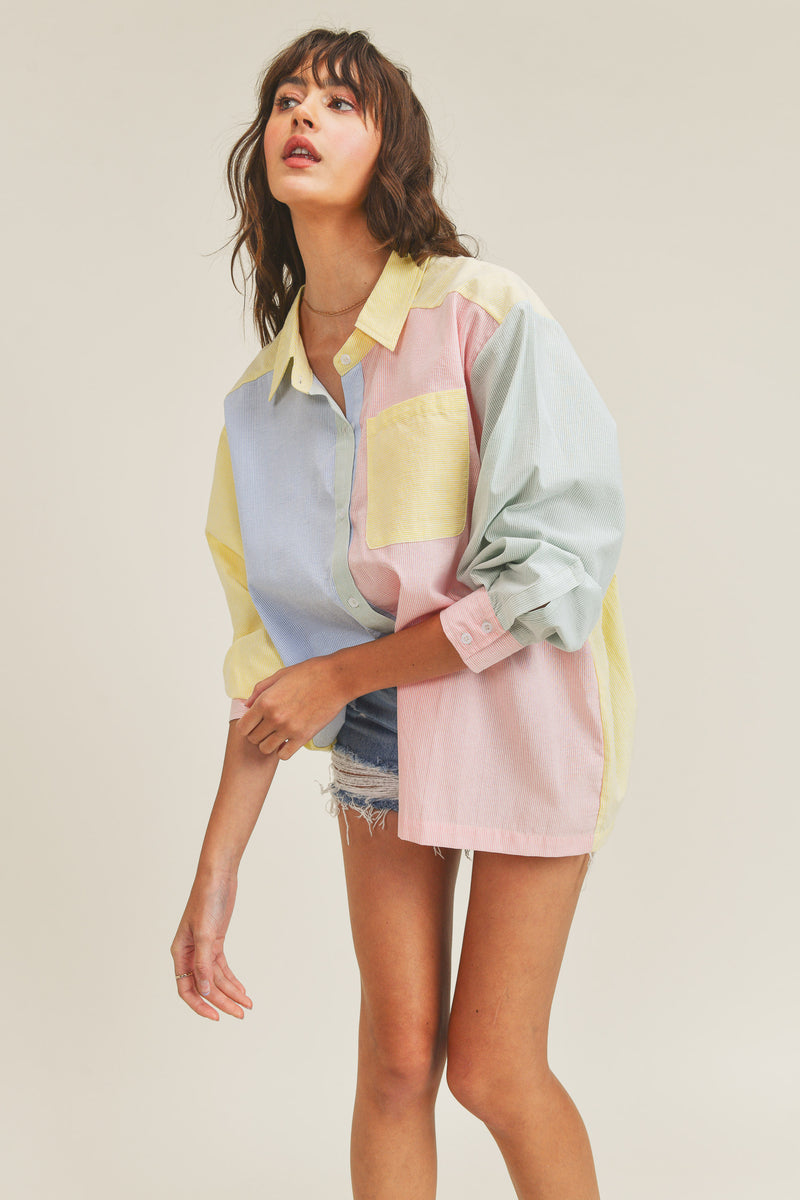 HAZEL COLOR BLOCK SHIRT