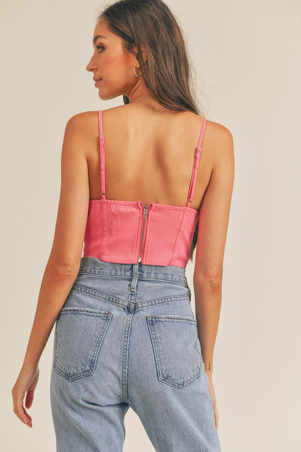 NORA PLEATED CROP TOP