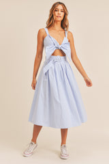 VADA RIBBON TIED TOP AND FLARE SKIRT